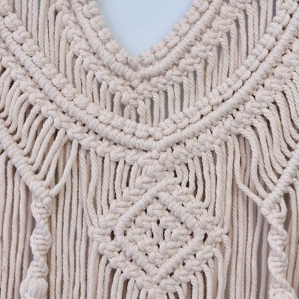 1 st Macramé Väggbonad, Väggdekoration Handvävd Väggtapet Inomhus Utomhus Bröllop Vardagsrum Sovrum Dekor (Beige)