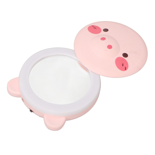 USB Handvärmare Söt Piggy Förhindra skållning Bärbar Handvärmare Power Bank med självlysande spegel för resekontoret