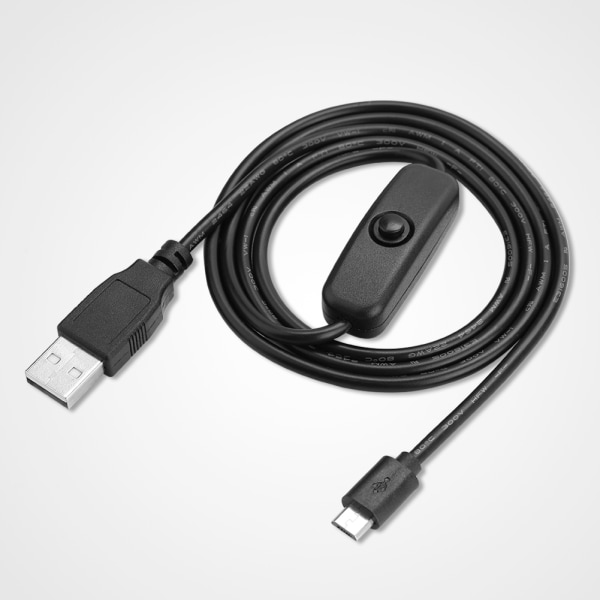 Micro USB Power Ladekabel med På AV-bryter for Raspberry Pi 3 / 2 / B / B+ / A