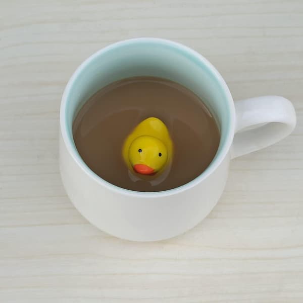 3D liten gul and inni morsom håndlaget 400ml kaffekopp