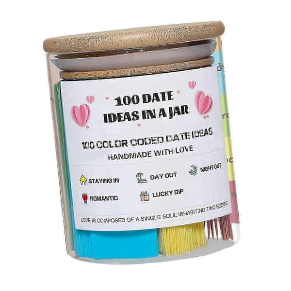 2025 100 Date Ideas in a Jar Portable Wedding Gift for Anniversary Lovers Couples