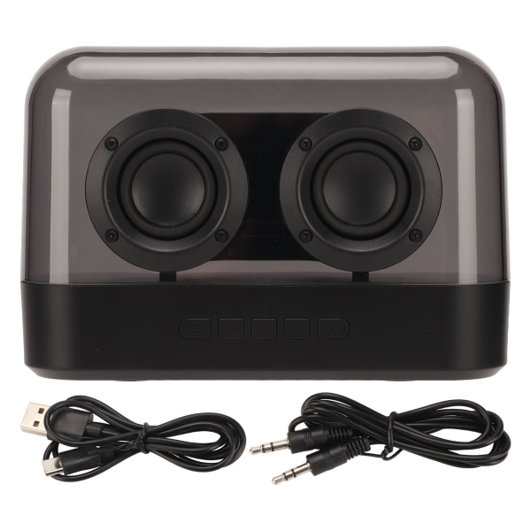 Bluetooth högtalare Stereo Subwoofer Minneskort Uppspelning Transparent bärbar trådlös högtalare med färgglatt LED-ljus
