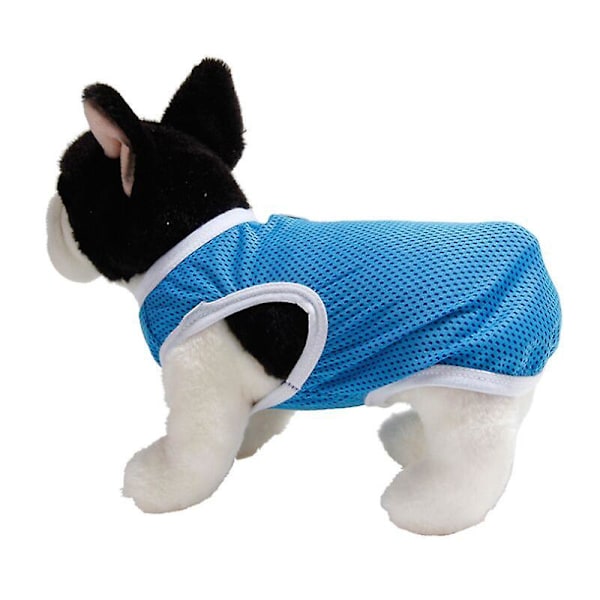 Kæledyrstøj, minimalistisk hunde-T-shirt, søde små T-shirts, sports-T-shirts, sommer-kortærmet tøj (L, Blå)