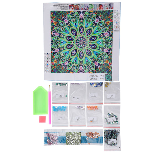 5D Specialformet Diamantmaleri Mandala Blomster DIY Dekorativ Stue Soveværelse Håndværk