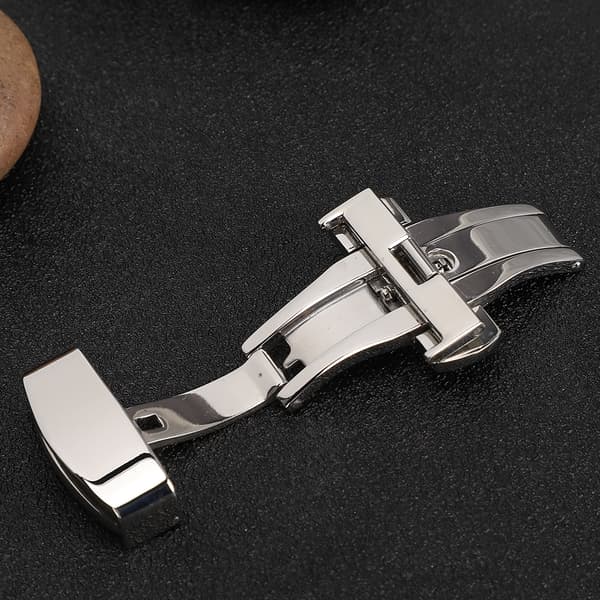 Klocklås i rostfritt stål Armbandsspänne Ersättningstillbehör Silver22MM
