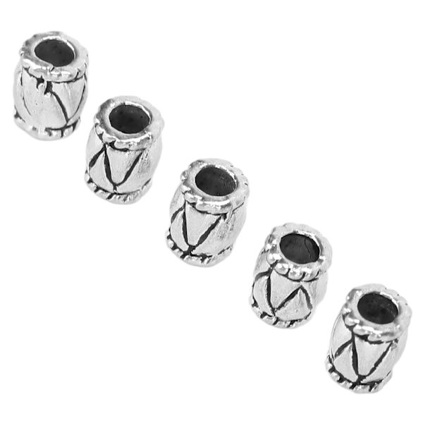 50st Retro Skägg Hårpärlor Fatformade hår Flätningspärlor Legering Smycken TillbehörSilver