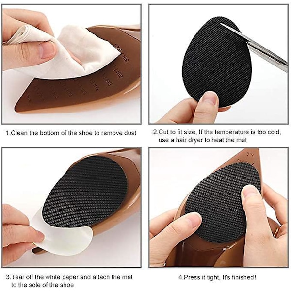 Gummibelagte Anti-Skrid Sikkerhedssko Grips - Sort (5 Par)