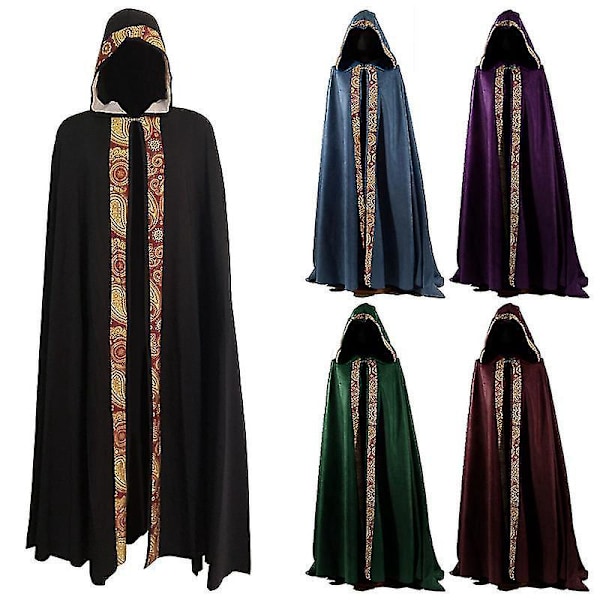 Medeltida Kyrkokläder Prästkappa Kåpa för Män - Lila 4XL-5XL