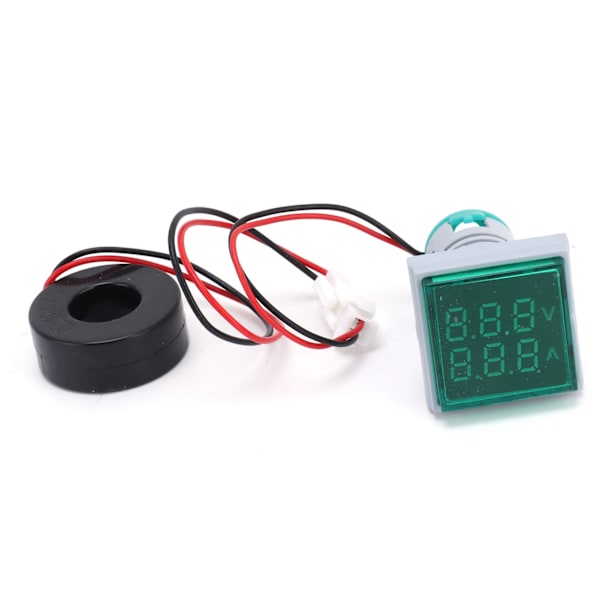 Aktuel signalindikator Universal 2‑Display firkantet lampe lys 60~500V AC AD16‑22FVAGrøn