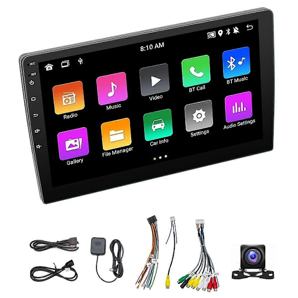 2Din 9-tums pekskärm bilradio GPS WiFi Bluetooth backkamera