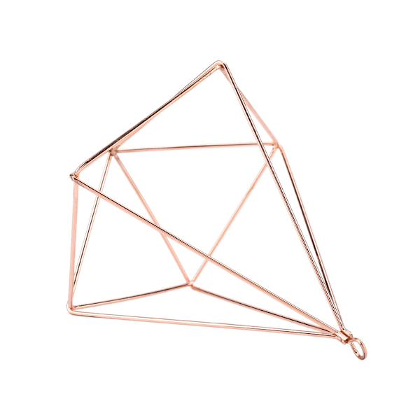 Fristående hängande geometrisk växtstativ blomkruka hängare mossa ormbun växtdekor (roséguld)