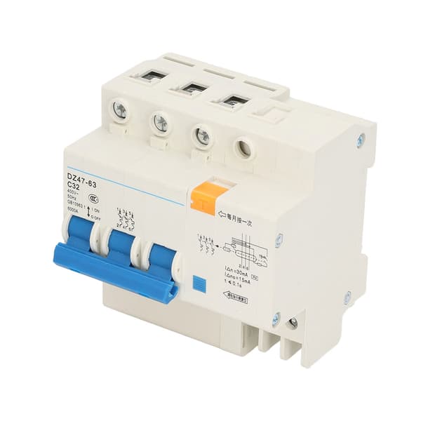 Afbryder Mini 3P MCB DIN-skinne Montering 6000A Brydeevne 400V 32A til Hjemmet