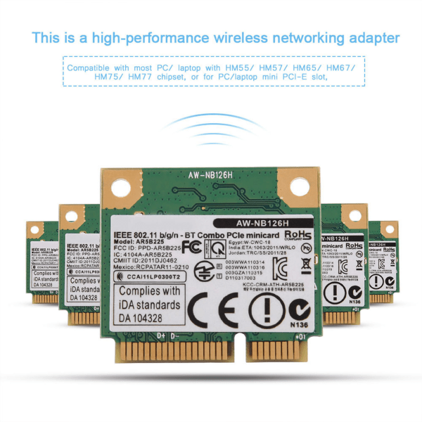 2,4G Bluetooth WIFI 2 i 1 trådløst kort for Mini PCI-E-kortspor for DELL Asus Toshiba/BenQ