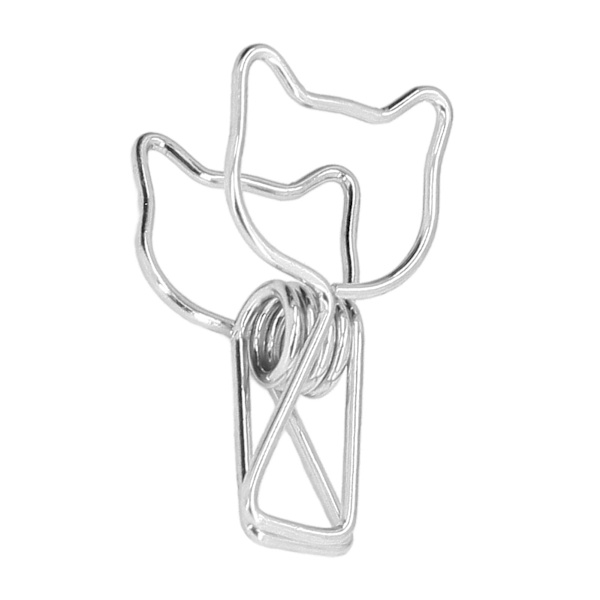 20 stk. Papirclips Attraktive Dekorative Stabile Pålidelige Hult Design Elegant Stil Genanvendelige Klemmer til KontorSølv