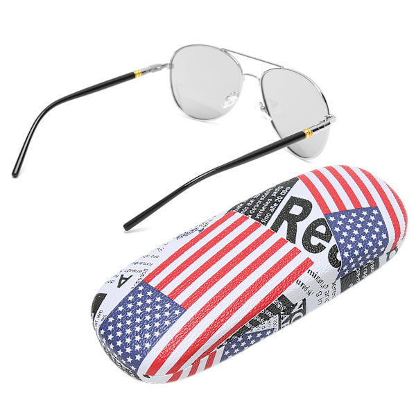 Anti-UV Fashionabla Herrglasögon Färgförändrande Polariserad Lins Antihalk Solglasögon (Silver Ram)