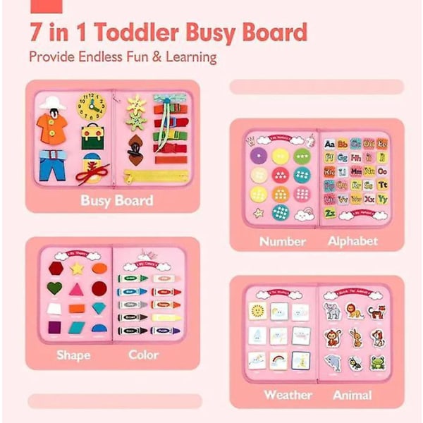 Travlt bord til babyudvikling - Pink One Piece Pack