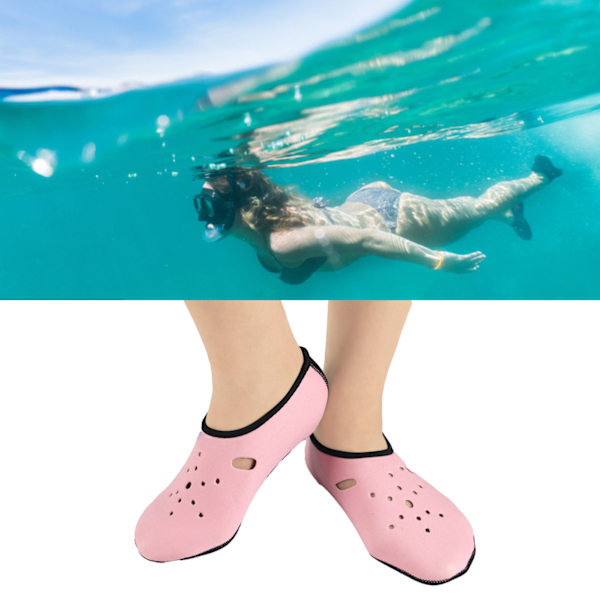 Tjockare halkfria dykstrumpor simstrumpor snorkelutrustning för män kvinnor vattensporter rosa XL (inre längd 25,5 cm)