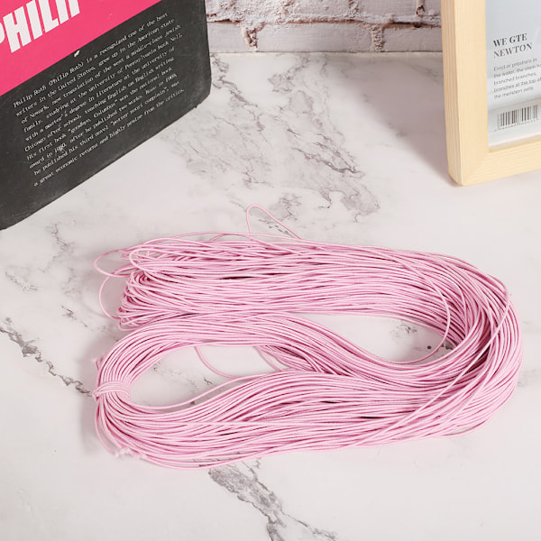 1,5 mm 100 m elastinen venyvä pyöreä helminauha DIY-korujen valmistukseen, vaaleanpunainen