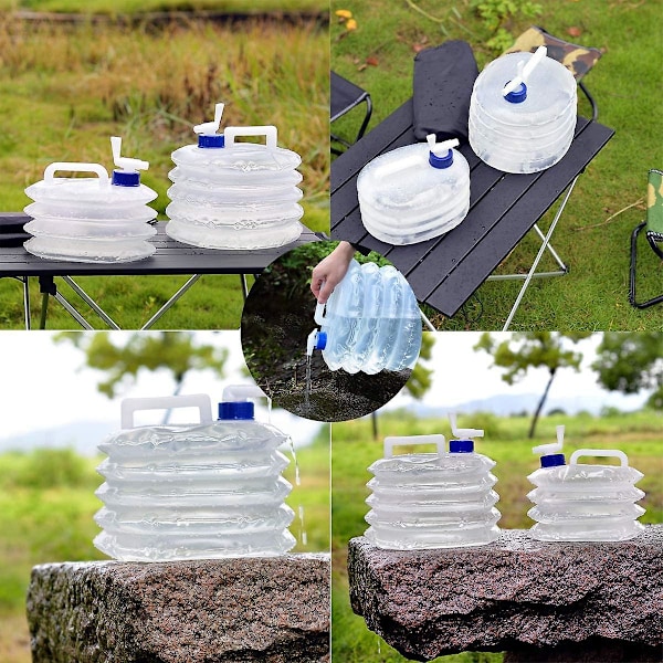 Hopfällbar Vattenbehållare - 10L, Återanvändbar Drickvattentank för Sport, Camping, Vandring, Picknick, Grillning, Utomhusbil