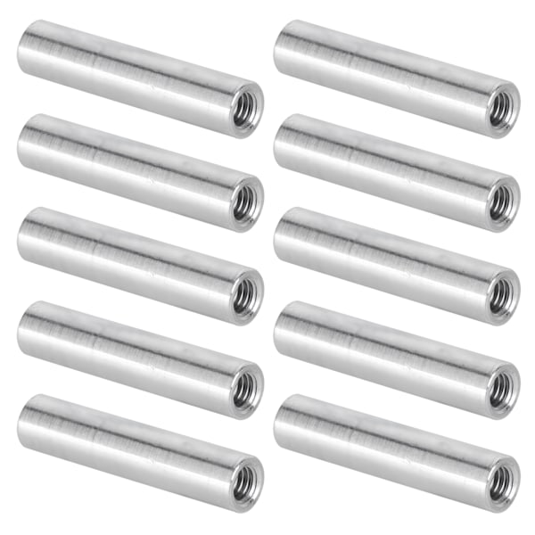10 st aluminiumlegering kolonn runda hontrådsdistanshållare stöd fästelement M4x0,7 mm lång 24 mm