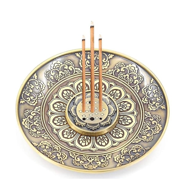 Bronze Lotus Røgelsesholder med Askeopsamler
