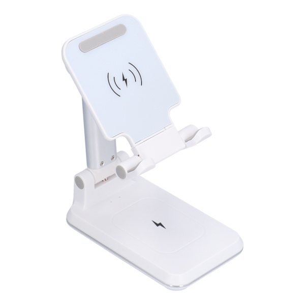 T6 Foldable Trådløs Lader Mobiltelefon Stativ for Mobiltelefon Headset og Tablet Hvit