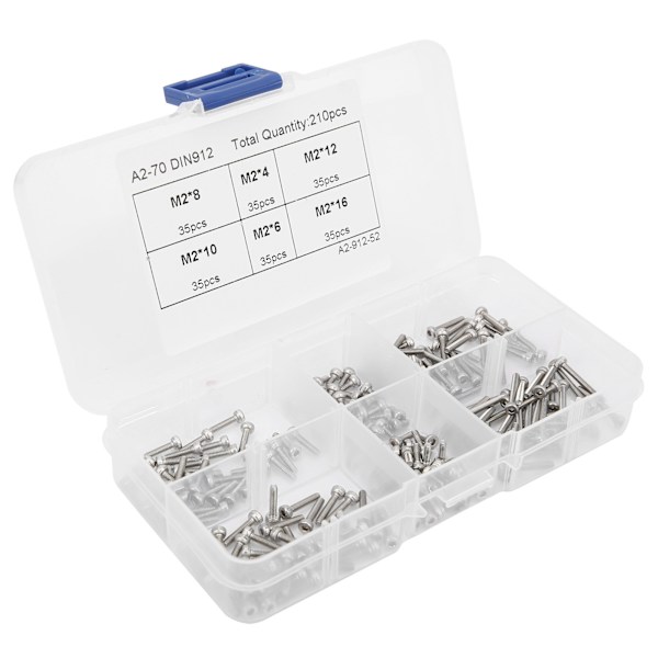 210 kpl cap 304 ruostumaton teräs laitteistotarvikkeet set M2
