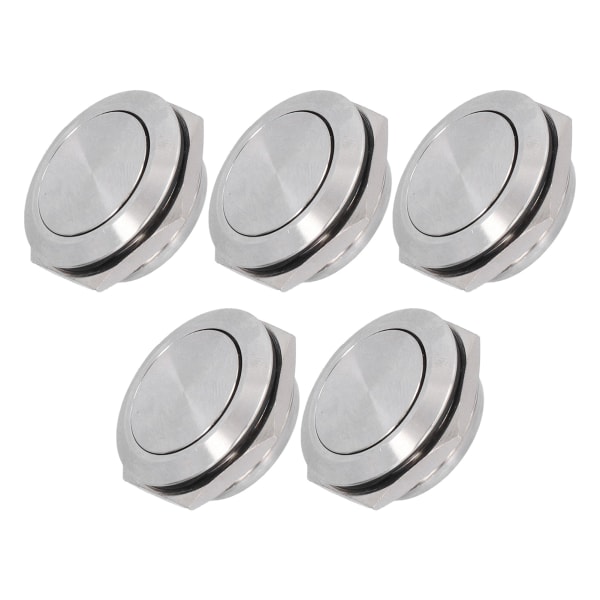 5 stk flat toppknappbryter rustfritt stål vanntett skrueterminal Strømtilbehør 0‑220V25mm