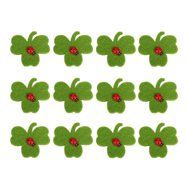 20st/ set Grön klöver Broderad Patch Broderi Badge Sy på applikationer Gör-det-själv-hantverk Dekorfester Kasta konfettiklöver