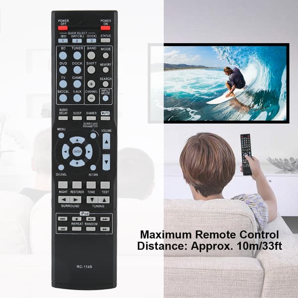 ABS Holdbar Slidstærk Sort Controller Fjernbetjening Udskiftningstilbehør til DENON RC-1149
