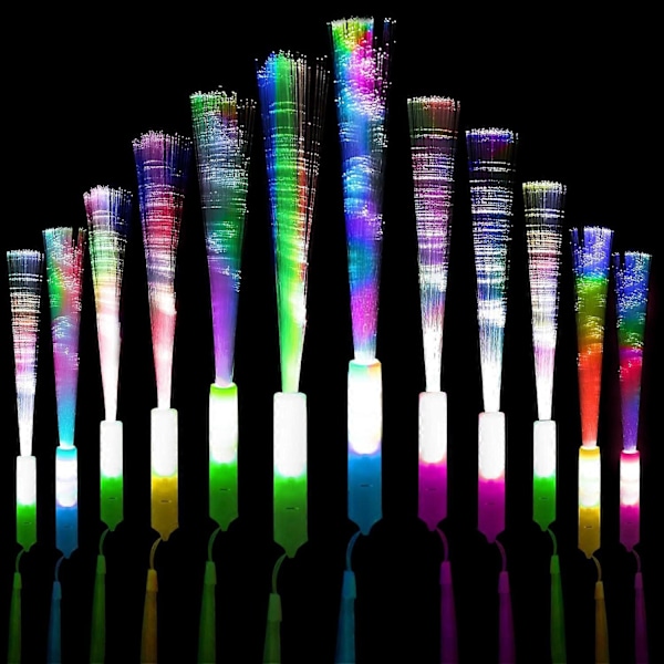 15 stk. Glow Sticks Party Pack for Barn og Voksne, LED Lysende Stavere Lyser i Mørket Morsomme Festartikler til Bursdag, Jul, Nyttårsfest