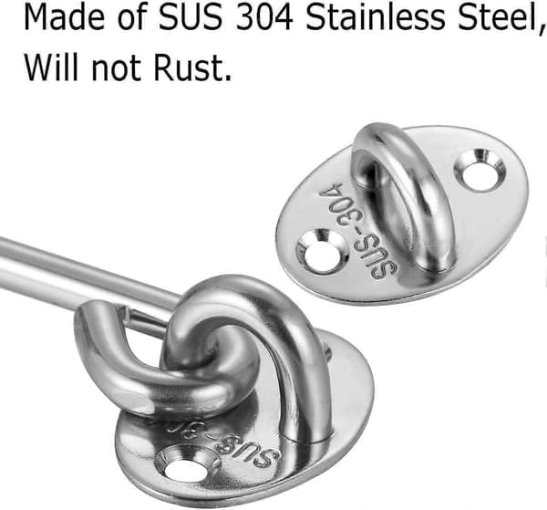 Cabin Hook Stainless Steel 304 Heavy Duty Cabin Hooks and Eye Latches for Shed, Gate or Garage