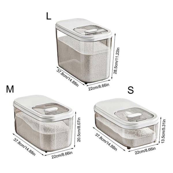 Grain Storage Container with Sliding Lid, Sealed Design for Rice, Flour, and Pet Food, Kitchen Organization Tool M M