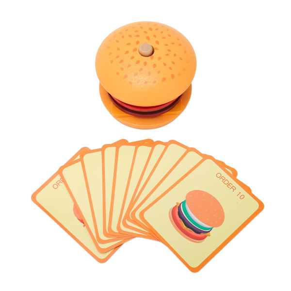 Mini Hamburger Staplingsleksaker Snabbmat Matlagning Lek Set Trä Söt form Låtsaslekleksak för barn över 36 månader