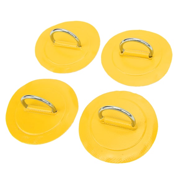 4 stk. oppustelig båd D-ring pude patch PVC holdbar marine rustfrit stål fast spænde (gul)