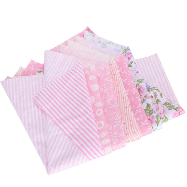 6 stk. bomuldsstof twill printstof DIY håndlavet patchwork quilte syning håndværk 50x40cm (Pink (6 farver) )