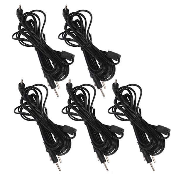 5 st för TENS Lead Wires Professionell 2,5 mm armbågsplugg Ersättningsledning för TENS-maskiner 3,9 fot