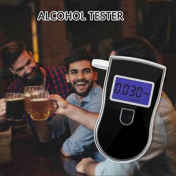 Alkoholtester med hurtig responshastighed Højpræcisions åndedrætstestapparat til hjemmefester Svart