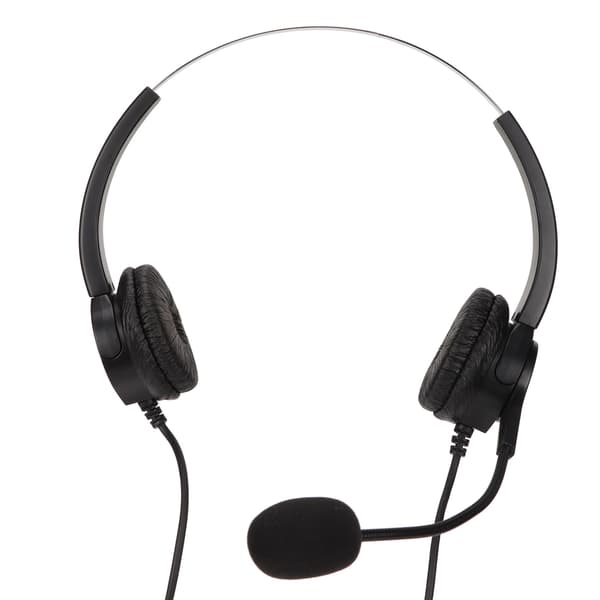 Call Center Headset 3,5 mm stik kablet computerhovedtelefon med støjreducerende mikrofon til telefon, bærbar computer, pc, tablet