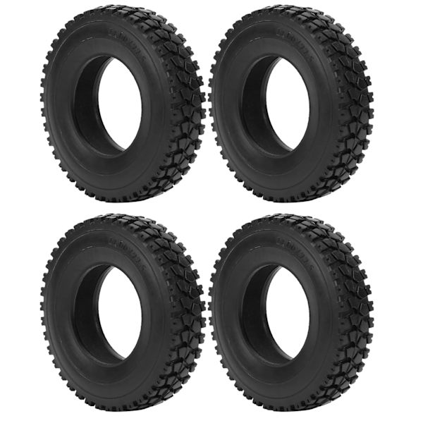 4 stk 20 mm bredde knust sten mønster dæk til Tamiya traktor lastbil 1/14 RC bil sort
