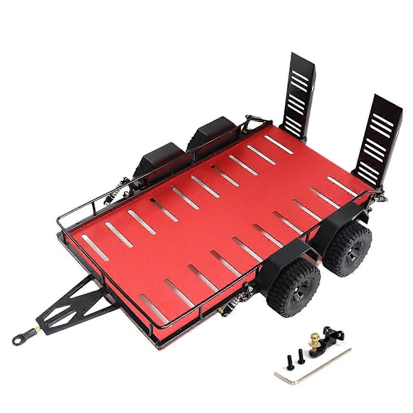 Metallinen peräkärry Traxxas kuorma-autolle DIY osat punainen