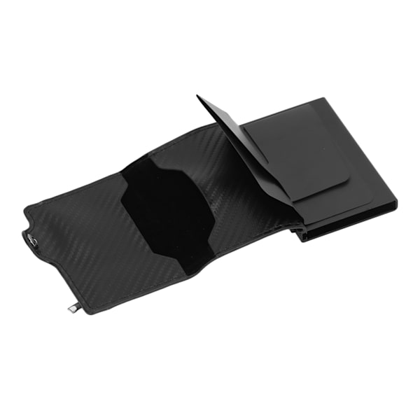 Pung i aluminiumlegering PU Anti Lost Ultra tynd ID kreditkortholder til Locator Tracking Device Carbon Fiber Sort
