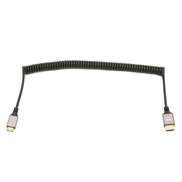 Mini HD Multimedia Interface fjäderadapterkabel 4K 60Hz 18 Gbps förlängningskabel för surfplatta kamera TV-skärm Mini hane till HD hane fjäderkabel