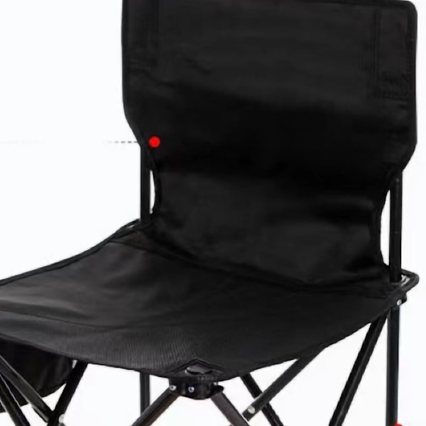 Camping sammenleggbar stol i jernrør Oxford-stoff bærbar utendørs krakk for fritid strandpiknik svart 39x39x65cm/15.35x15.35x25.59in