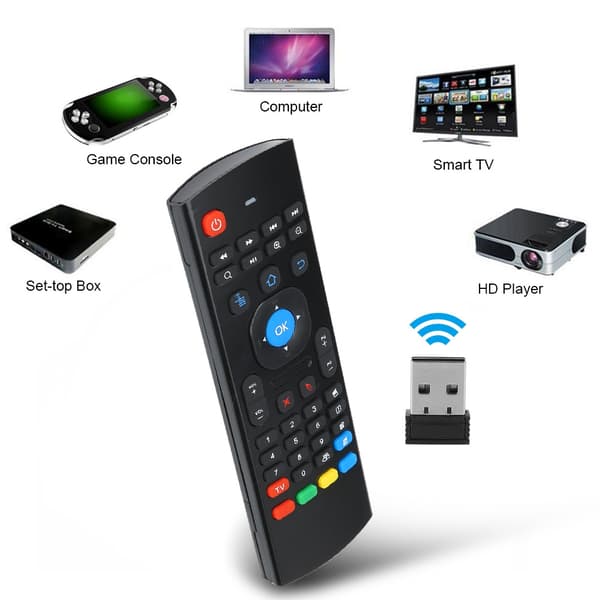 MX3 2.4G trådløs Air Fly Mouse bevegelsessensor infrarød fjernkontroll for TV PC