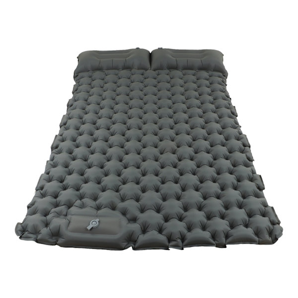 Camping sovepose grå vanntett nylon ergonomisk støtte fotpresse 60S oppblåsbar sovematte for utendørs camping