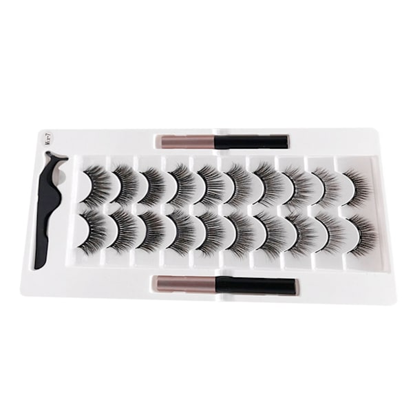 20 st magnetiska 3D-lösögonfransar återanvändbara fluffiga magnetiska konstgjorda fransar eyeliner för smink svart