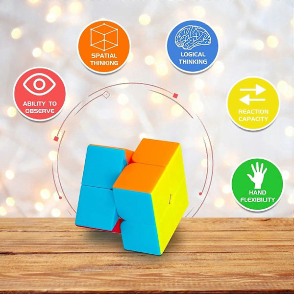 Speed Puzzle Cube, 4-pack Stickerless Cube Set 2x2 3x3 4x4 Triangel Pyraminx, Lättvriden 3D Speed Puzzle Cube Spel Gåva Leksak för Barn Vuxna