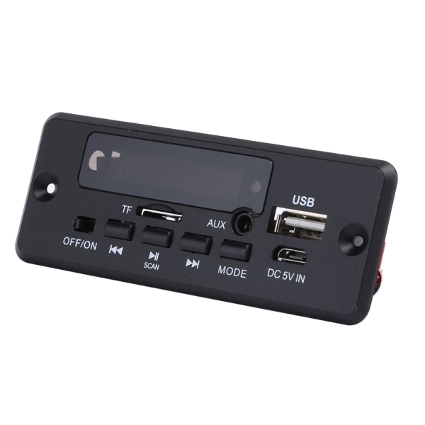 MP3 Bluetooth-dekoderkort Digital skjerm Forsterkerspillermodul 2x3W svart rekvisita