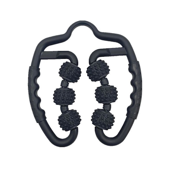 Oppgradert Six Round Trigger Point Skumrulle for Dyp Muskelmassasje Smertelindring for Kaviar Ben Arm Svart